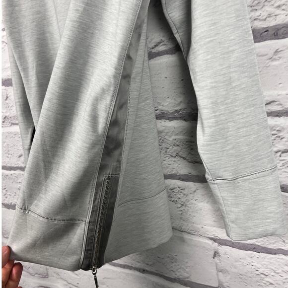 NWT White House‎ Black Market Women’s M Grey Funnel Neck Zip Pullover Chic Cozy - Picture 6 of 12